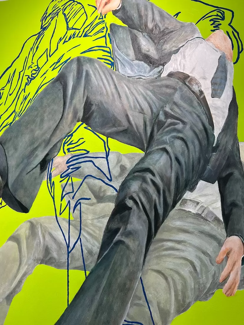 アクリル画 緑と黄色の作品 Colorful | AT NOW