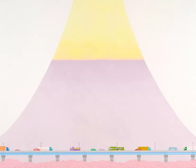山。春天的富士和高速公路 by 加藤正臣