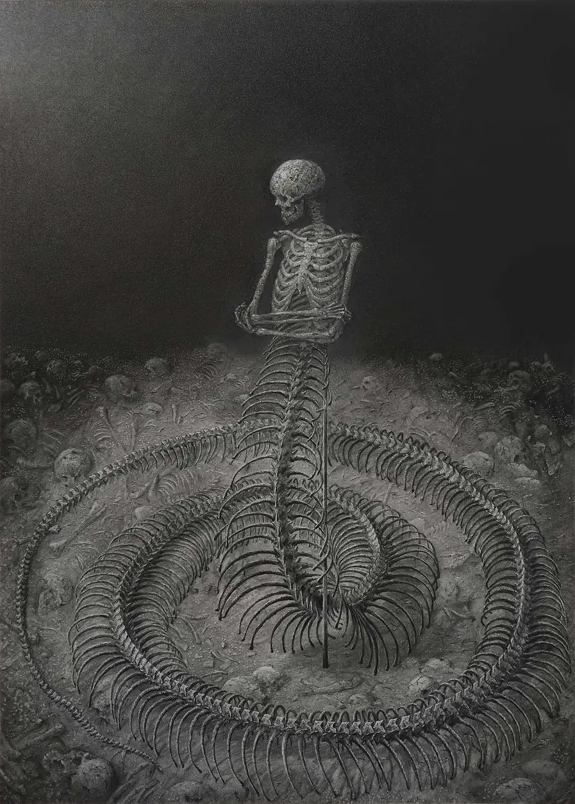エキドナの全身骨格化石図 by 天久 高広 | Online art store for