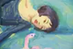 Bone and Fruit, Unclear Waves - Woman and Pink Snake