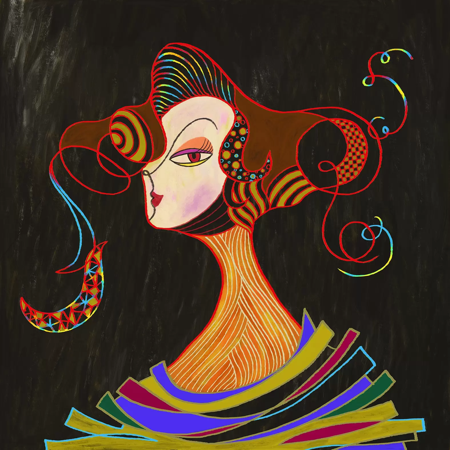 絵画　アート作品 日本画 #水蓮 #院展 #愛知芸大 #サムホールサイズ