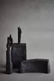 Black Block-Form Candle Holders (Set of Three) 黑色塊面燭台 (三件一組)