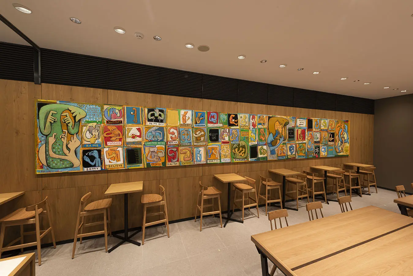 ポップアート　門秀彦氏　原画　アートパネル　初期作品 国立のスターバックスの絵を描いたのが2020年。 またどっかのカフェの