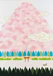 Spring mountain illustration