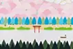 Spring mountain illustration