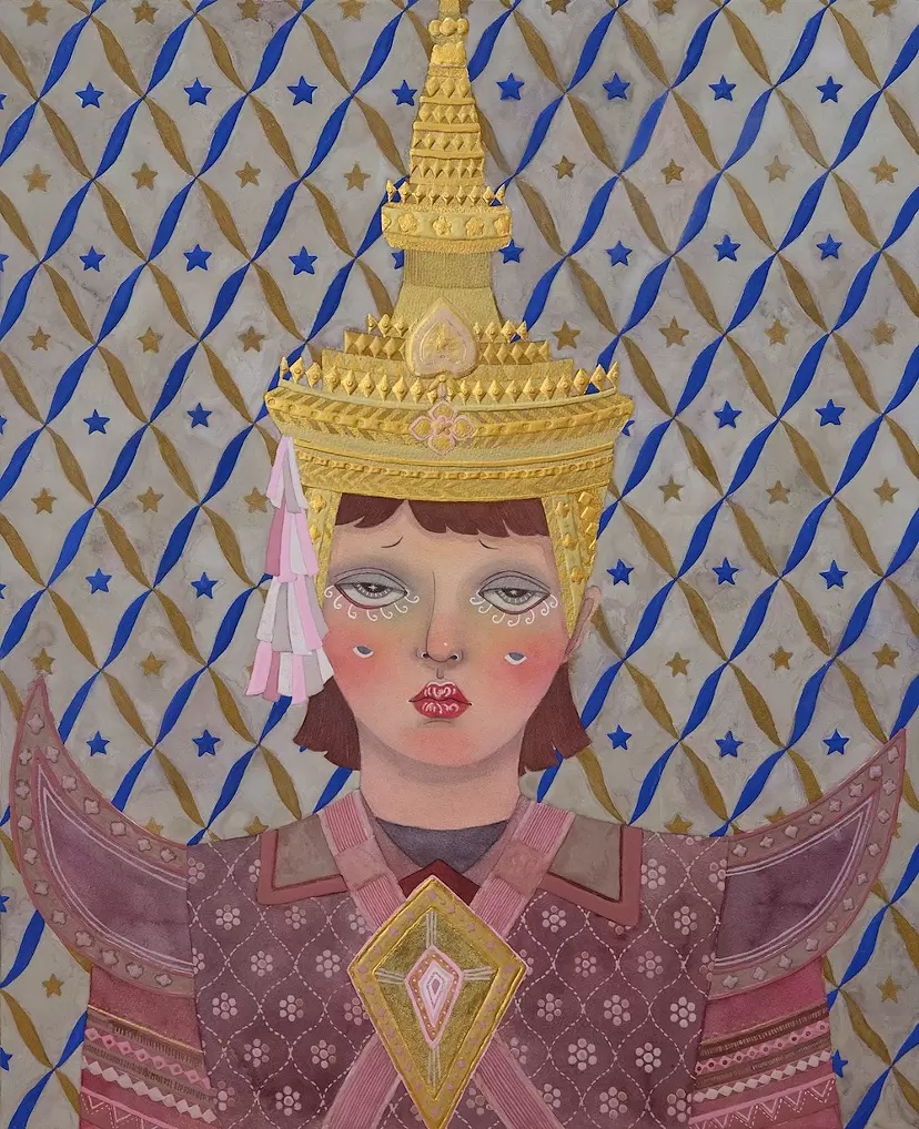 水彩画 遠藤ミマン　約30cm x 25cm「樽前、白鳥」 水彩画 遠藤ミマン風景画 約30cm x 25cm「樽前、白鳥」