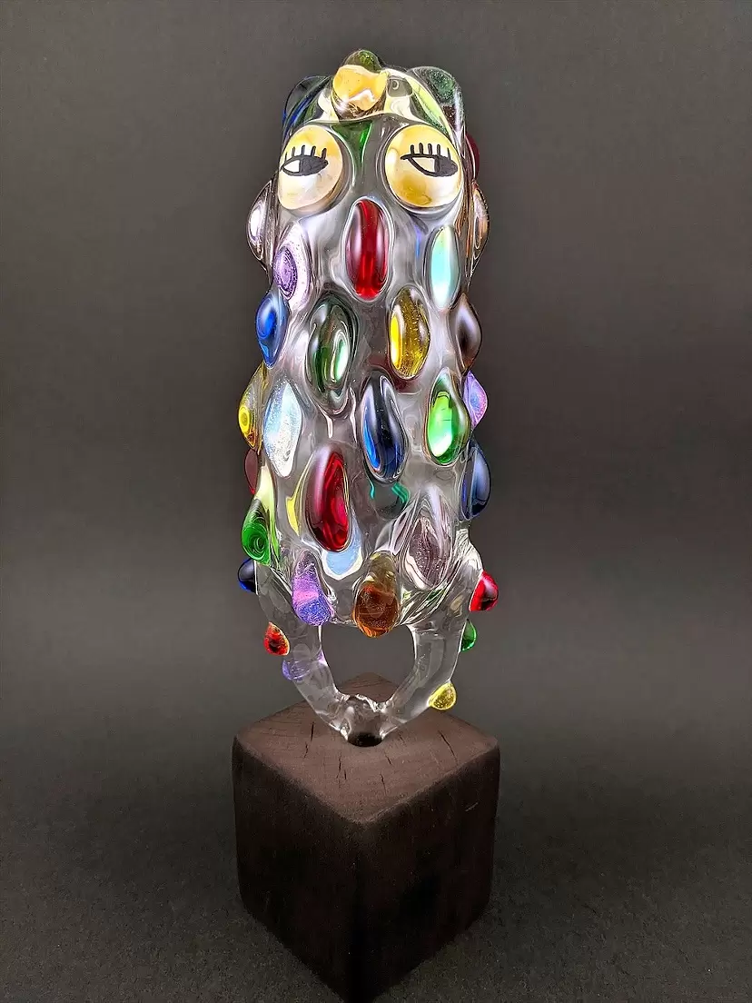 芸術作品　ガラス工芸作家デザイン　壁掛けガラスアート 芸術作品 ガラス工芸作家デザイン 壁掛けガラスアート