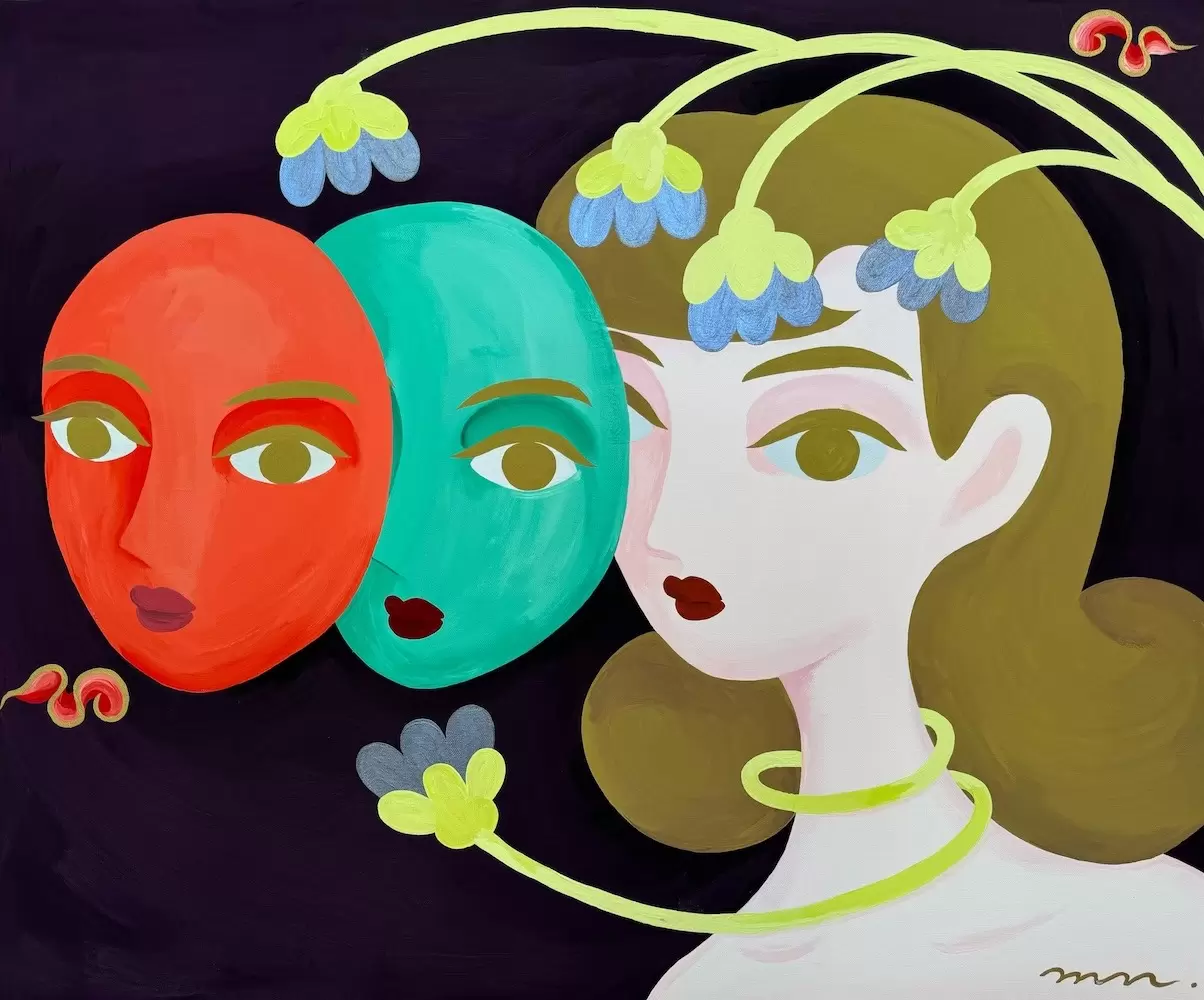 中村桃子　アクリル　原画　replica 絵画　インテリア 現代アート 中村桃子 アクリル 原画 replica 絵画 インテリア 現代アート 中村桃子