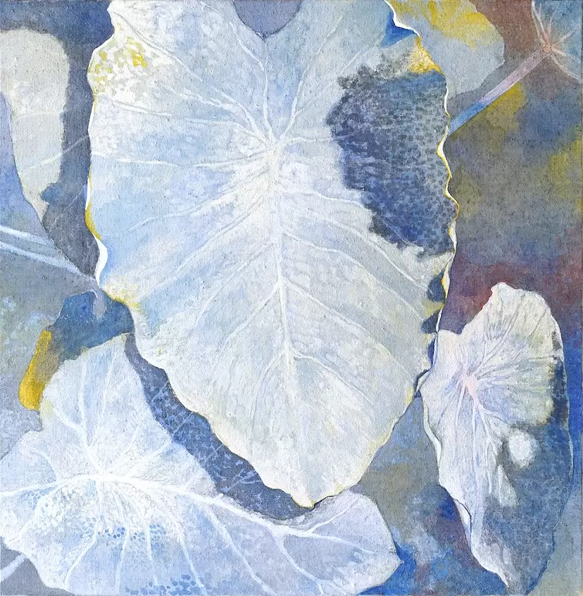 水彩画 遠藤ミマン　約30cm x 25cm「樽前、白鳥」 水彩画 遠藤ミマン風景画 約30cm x 25cm「樽前、白鳥」