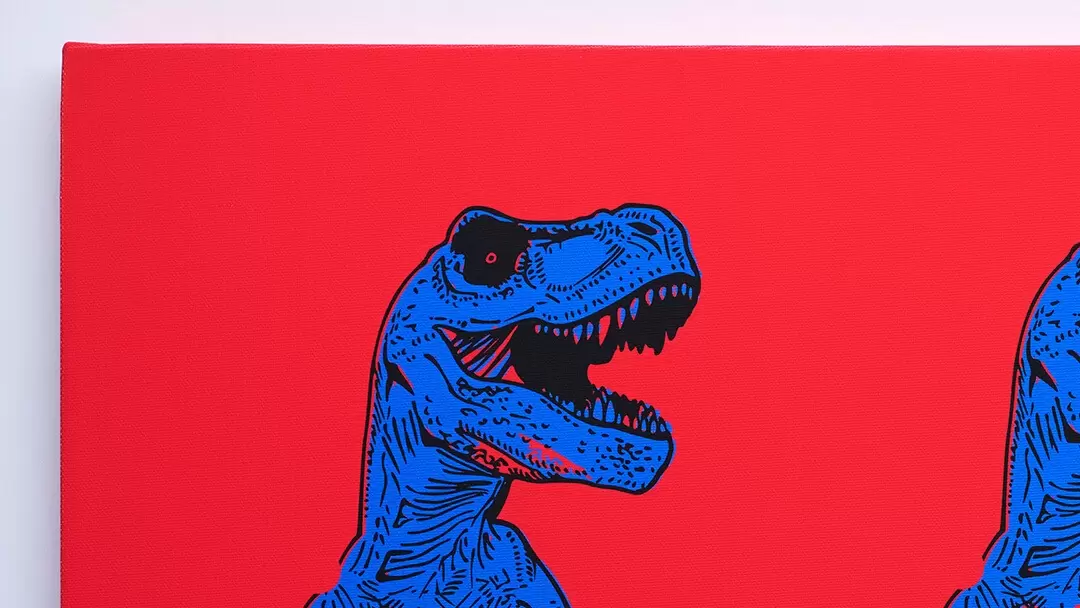 ティラノサウルス　アクリル画　原画 ティラノサウルス アクリル画 原画