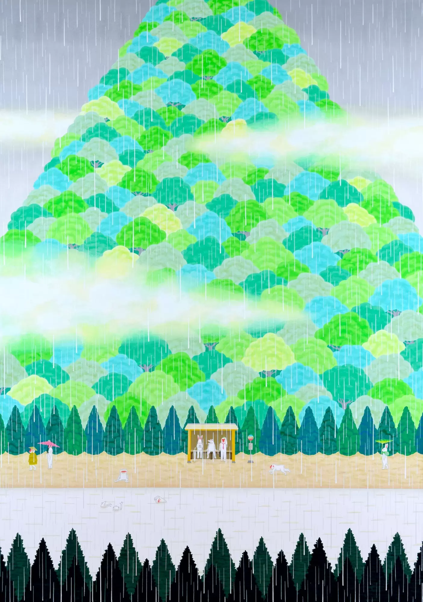Summer mountain illustration