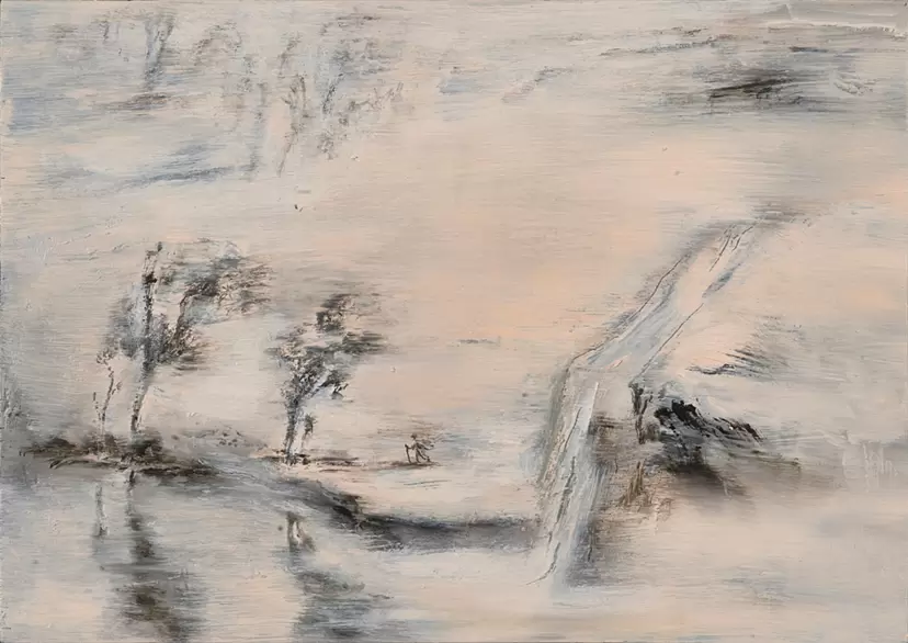 Trying Nothing_ Concrete cracks, plasterer's trowel, city dust and uneven spotty cement surface by Jongheon Bae