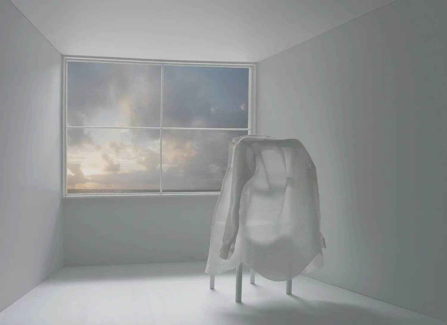 dress shirt and window with sunrise 190402pb