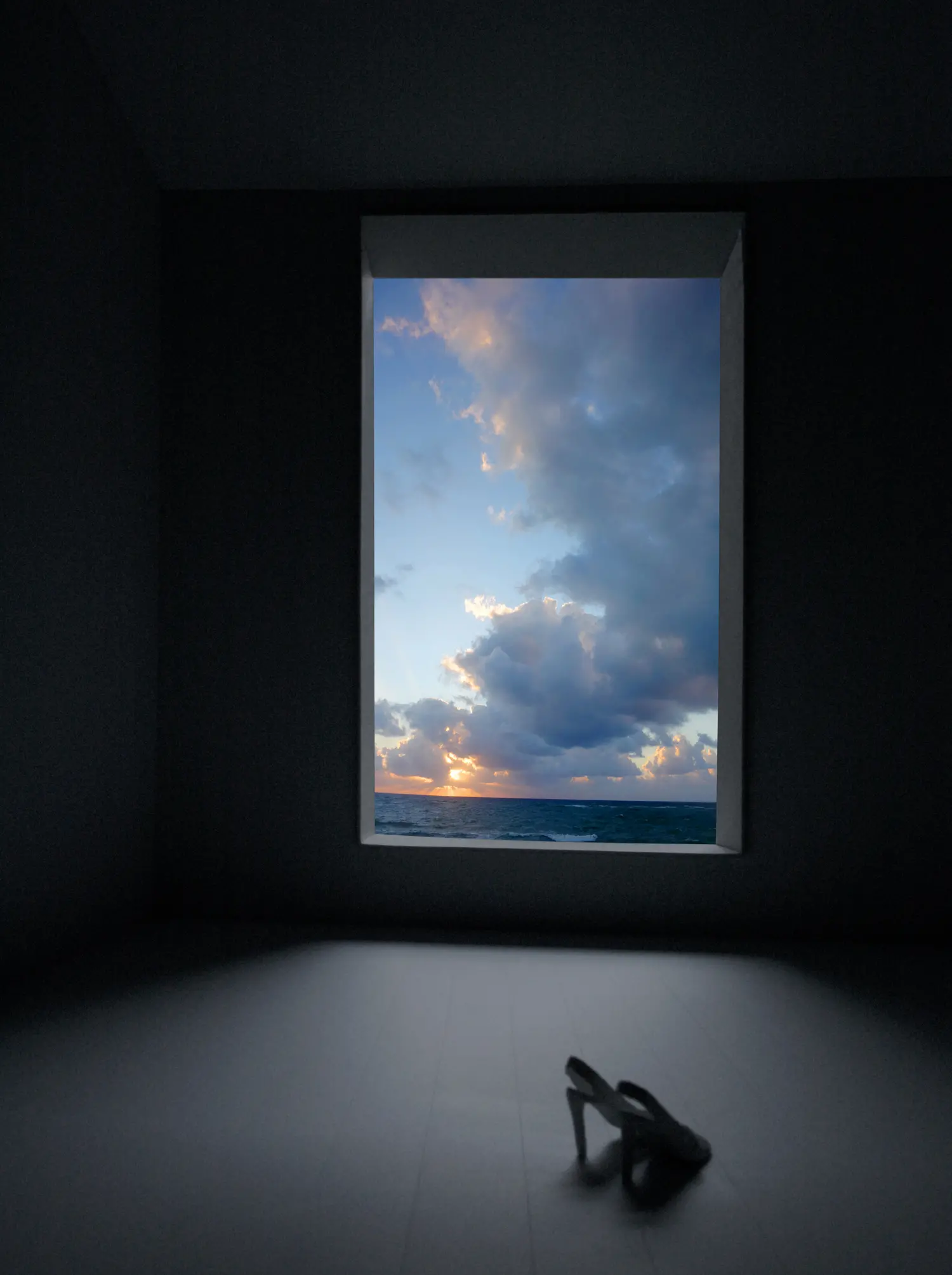 high heels and window with sunrise 190301p