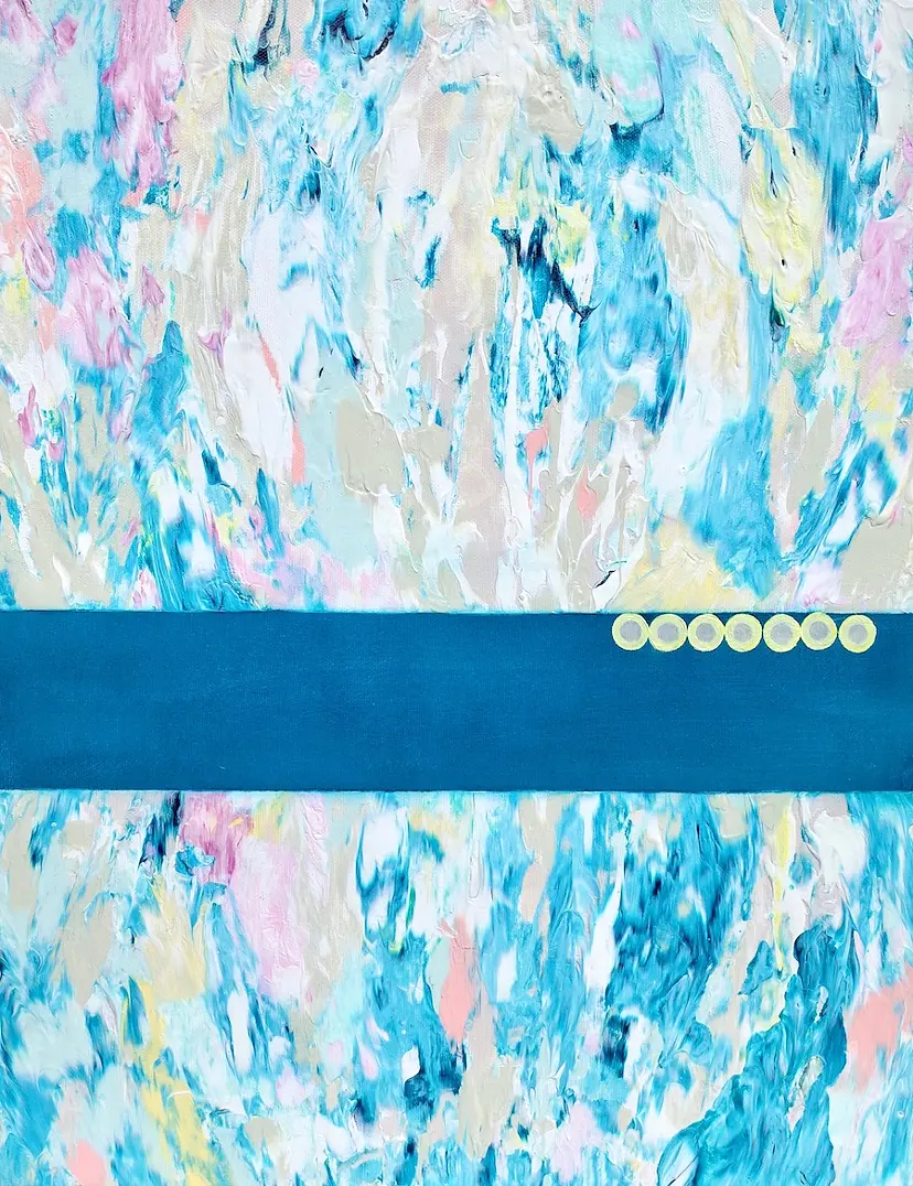 Flower(Turquoise Blue) by 清水 佳代子