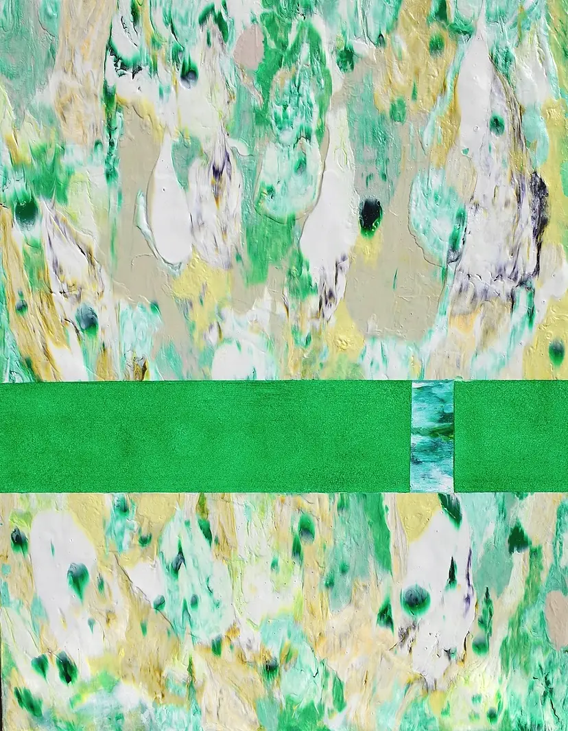 Flower(Phthalo Green) by 清水 佳代子