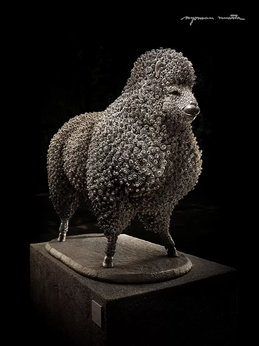 土田副正作 ブロンズ 雲のように風のように 重さ約7.3㎏ D R9479H 彫刻