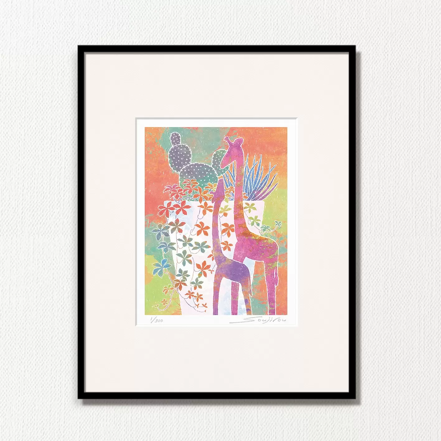 絵画 873/抽象画風/多肉植物/S4号 絵画 873/抽象画風/多肉植物/S4号 agmotokawa_taharakenji-fujisan4