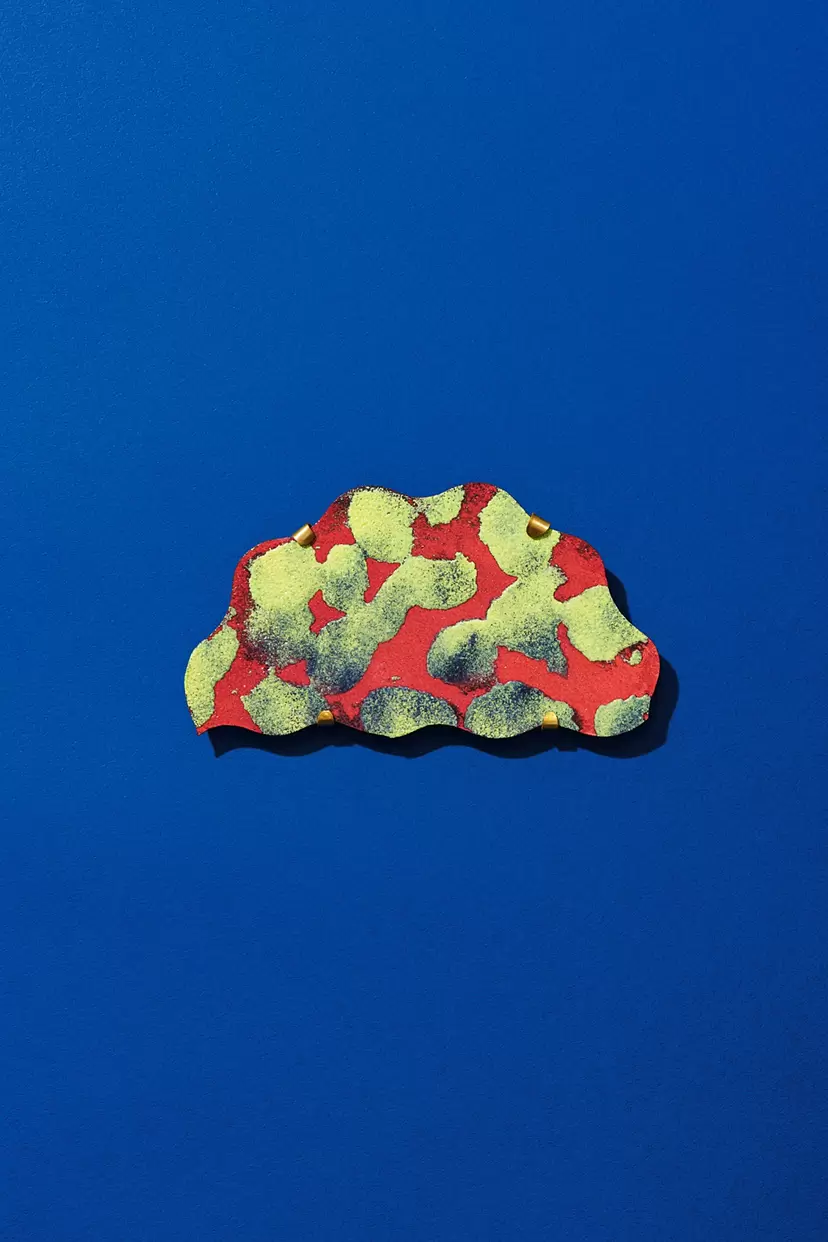 Yellow dots in red clouds by Hikari Yamaguchi