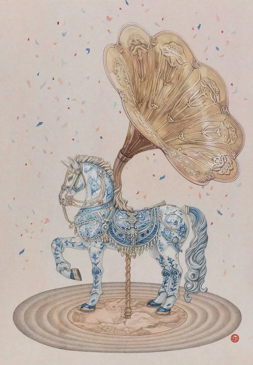 夢境裡的迴音 / Echoes of Galloping Dreams（デジタル版画）  by 陶羽潔