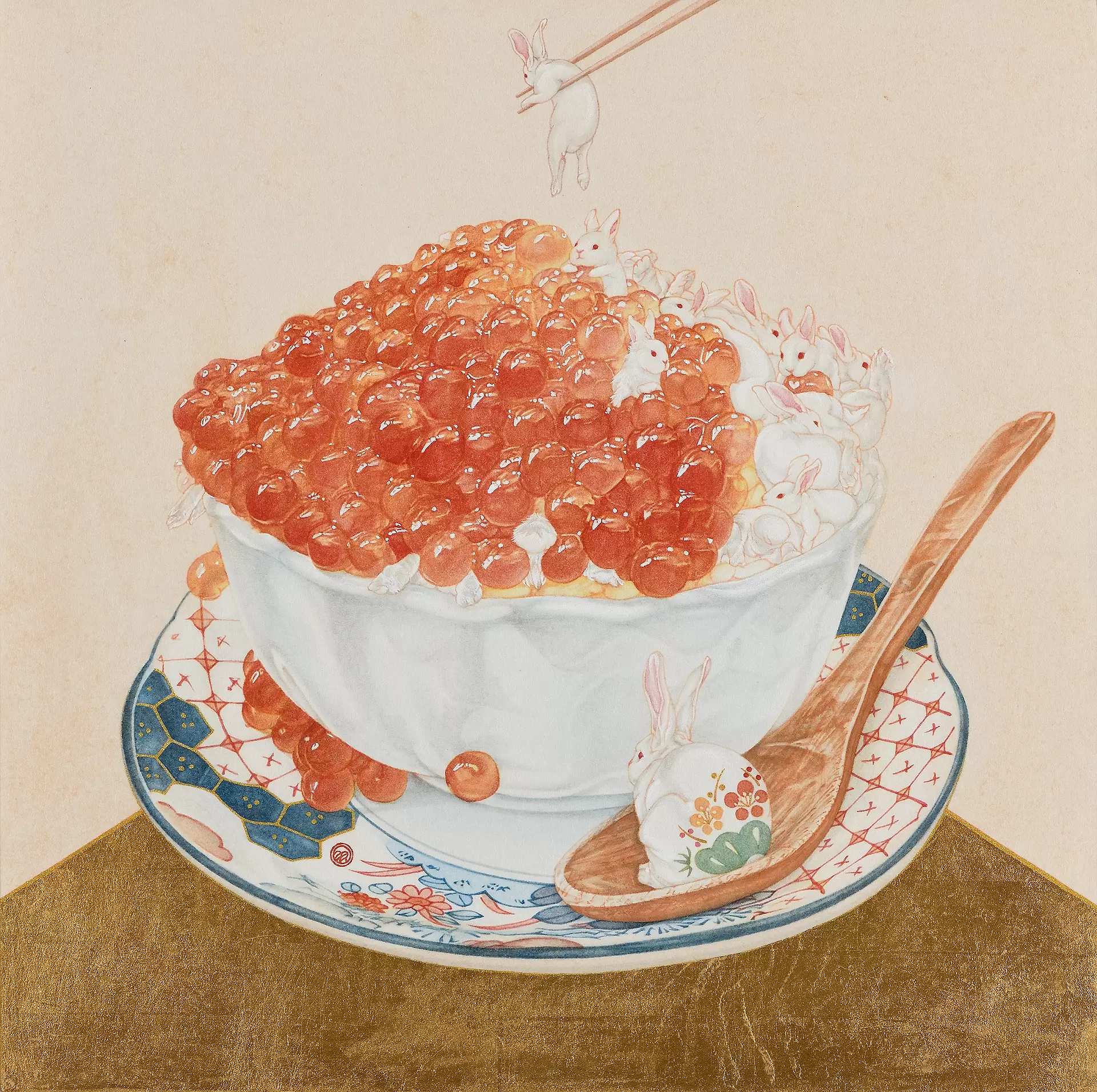 一碗小料理 / A Bowl of Happiness（デジタル版画） 