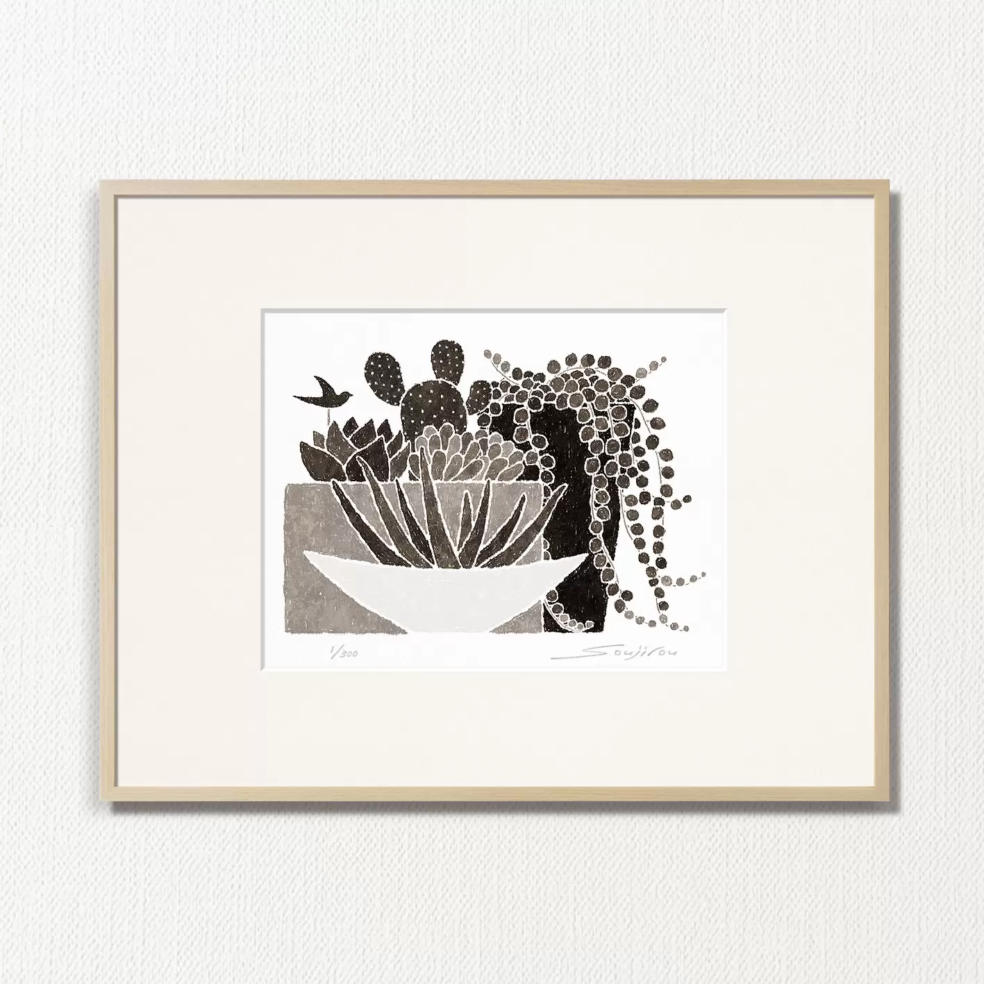Sansevieria and Succulents and Green Necklace (MP-006-4, half cut)