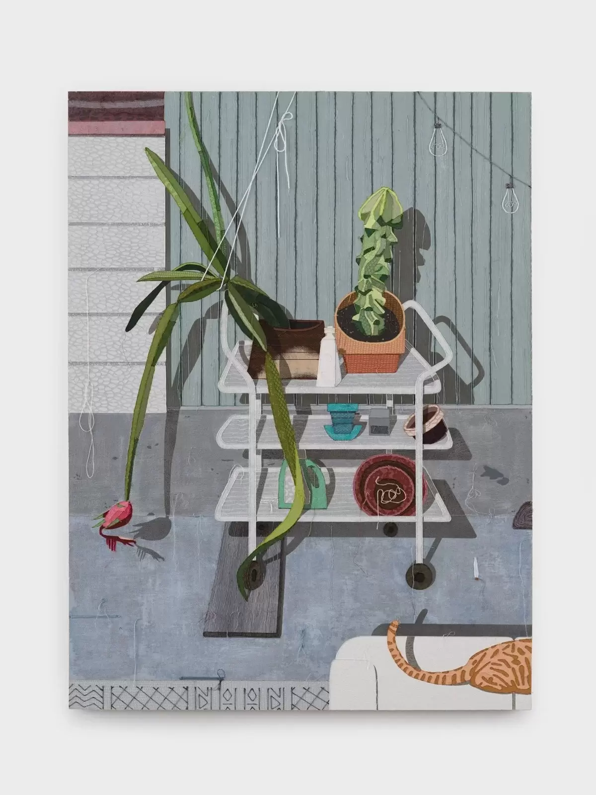 My two best cactuses on grandma’s wheelie cart thing…and Kid