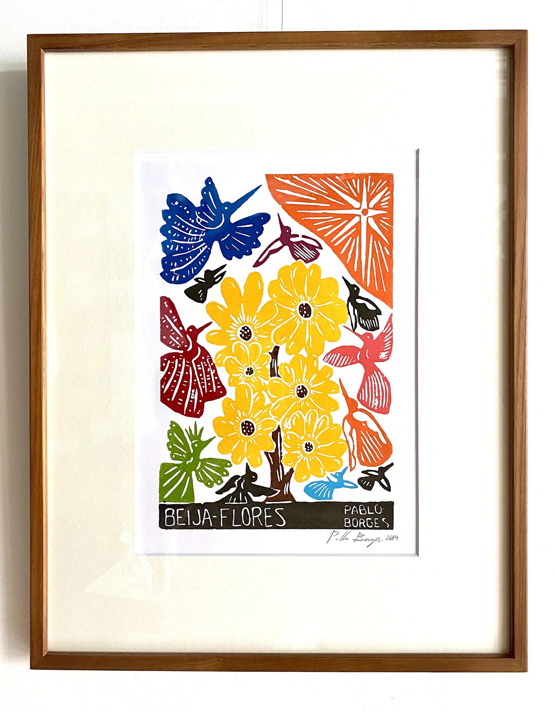 Beija Flores - Pablo Borges by BORGES Wood Block Print ボルジェス