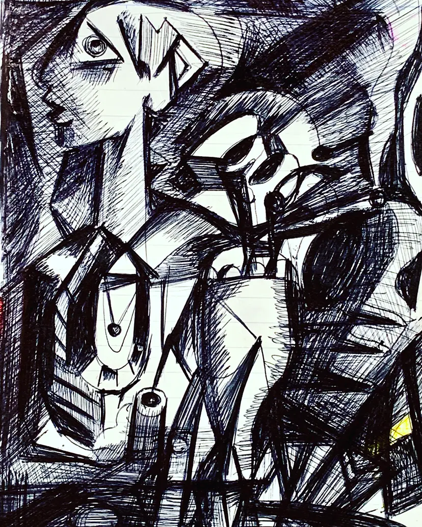林　耕平　　コウヘイ画伯　　　自画像　　油彩画　　木製ボード 林耕平/コウヘイ画伯 — Artmeter™