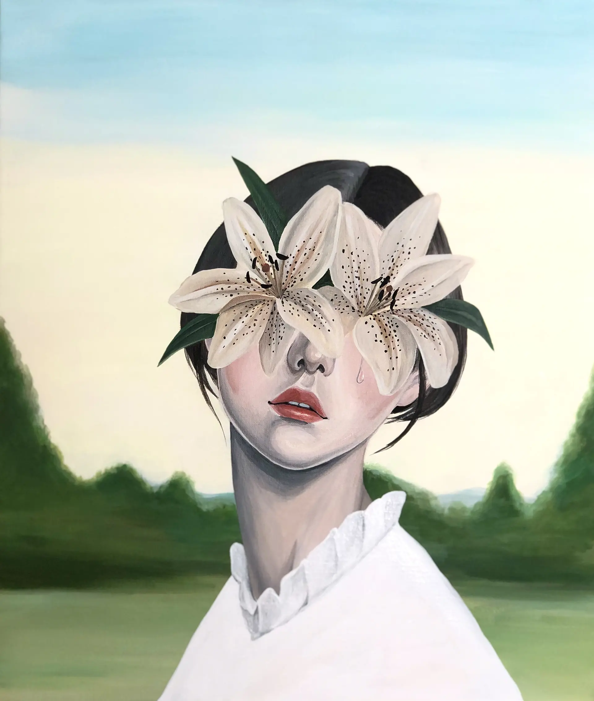 Lily and a girl. by 榎本マリコ | 現代アートの販売・通販 | ArtSticker