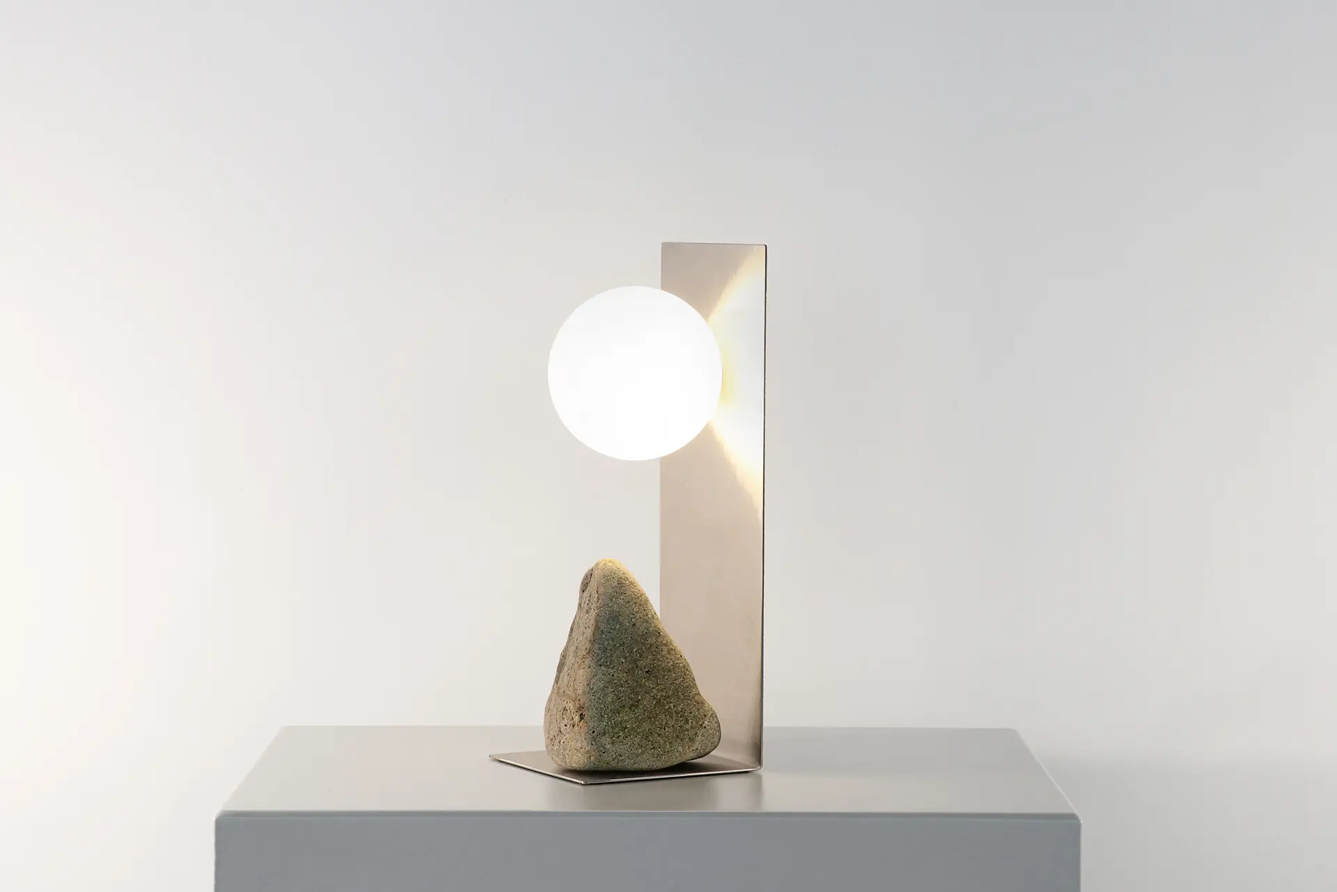 Steel and Stone Table Light