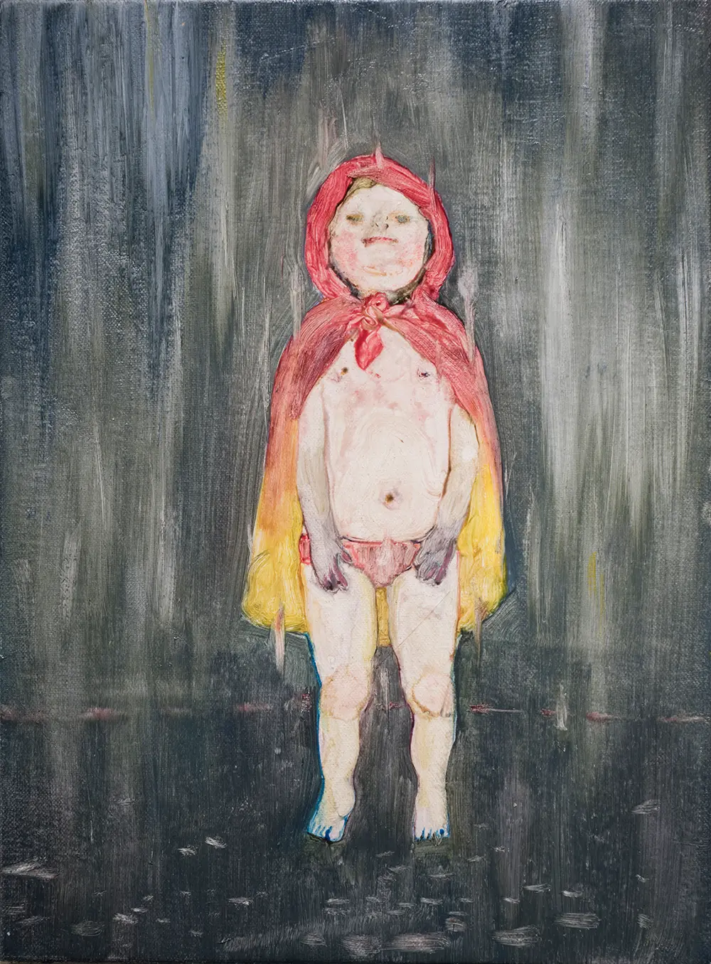 ☆☆【全額寄付】蝋画/ロウ画 うえしんちえ子作 雨降小僧 by 新藤 杏子 | 現代アートの販売・通販 | ArtSticker