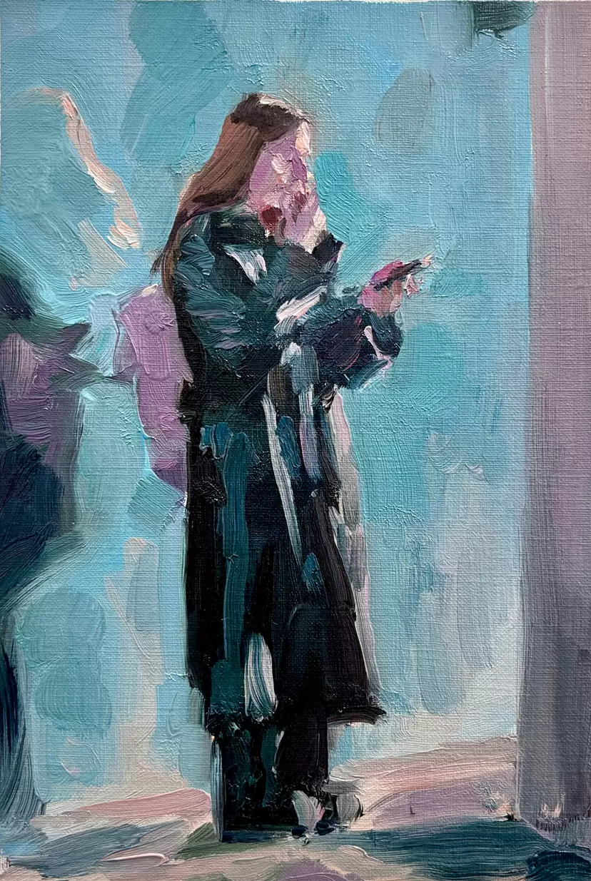 Woman Smoking by トーマス・キャメロン