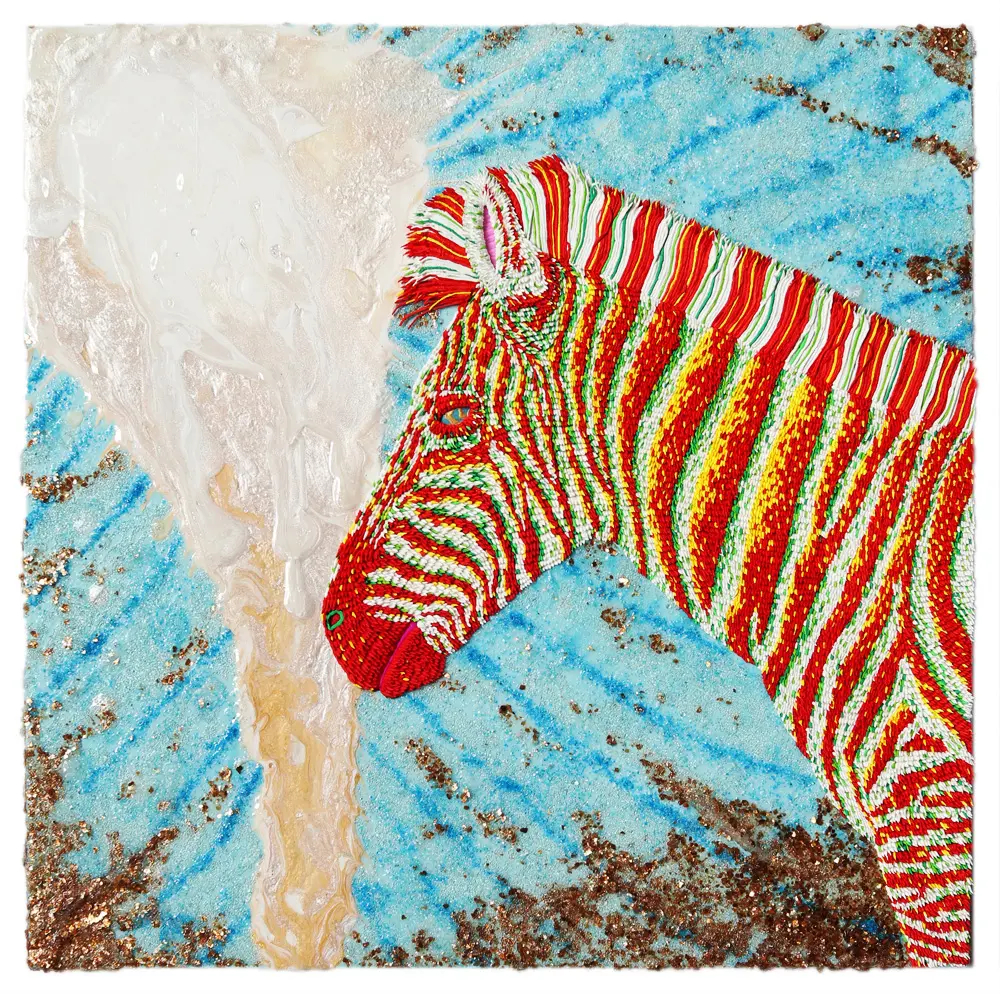 ◎MarijkeCruysberg『Zebras』複製画☆動物画【新品】-