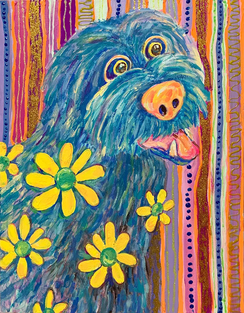 The dog is speaking "Ohana" by 萩原　樹