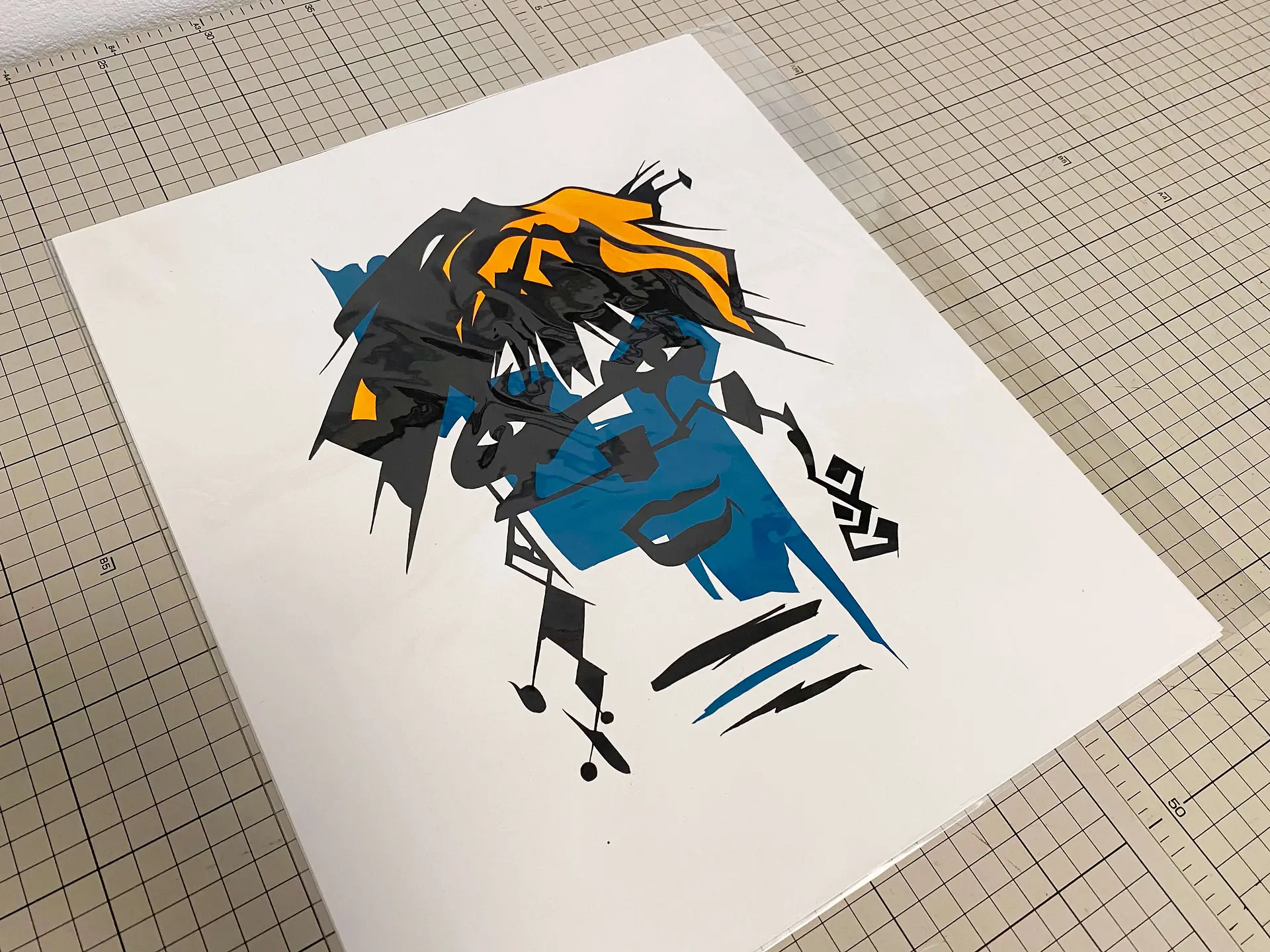 専用他の方発送×油彩画【Patrick Chrodo】作者不明 印刷好き必見！ 宇野亞喜良氏の作品に、煌びやかな特殊印刷加工