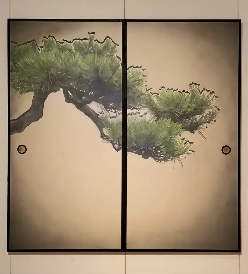 Pine tree fusuma map by Oshima Naoya