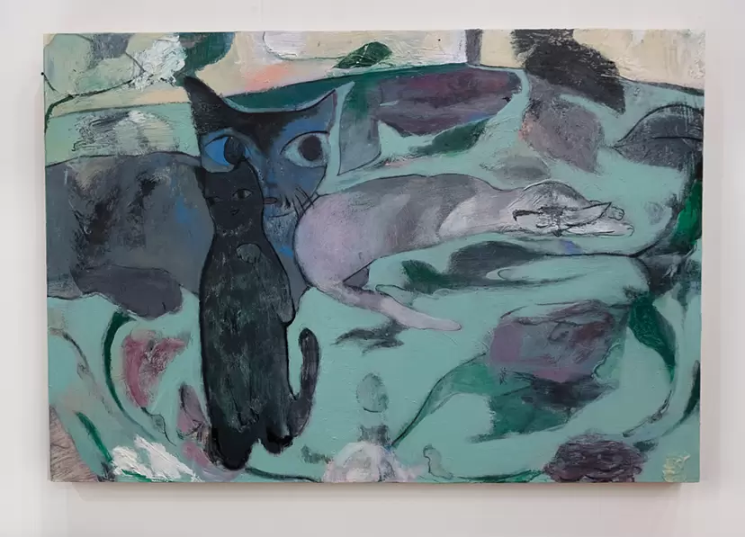 A cat's child and mother by Hinako Matsuoka