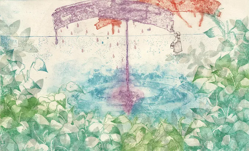 半夏生の水辺 by 山路絵子