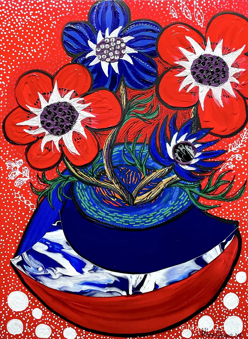 Anemone with Flower vase Spain  by Mana Osawa / 大沢愛
