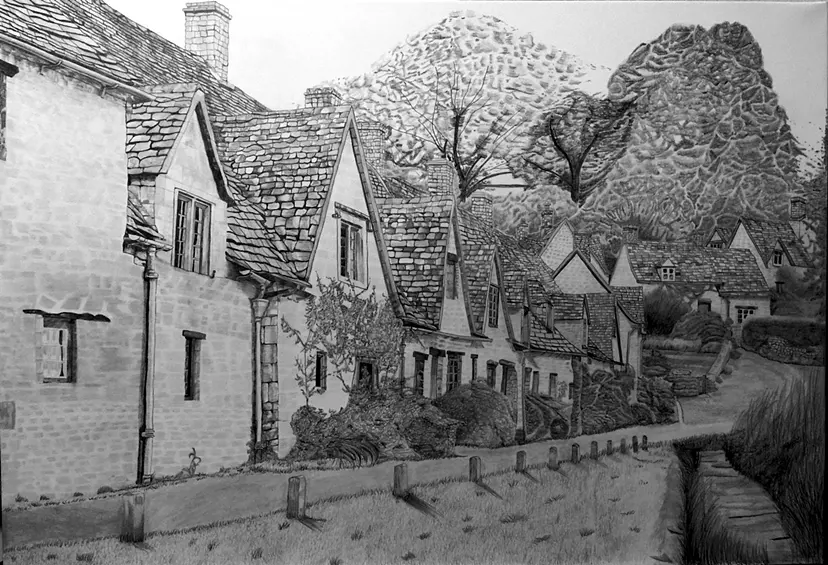 鉛筆画『風景017』 88DAA5D4-9AEA-43A1-840C-