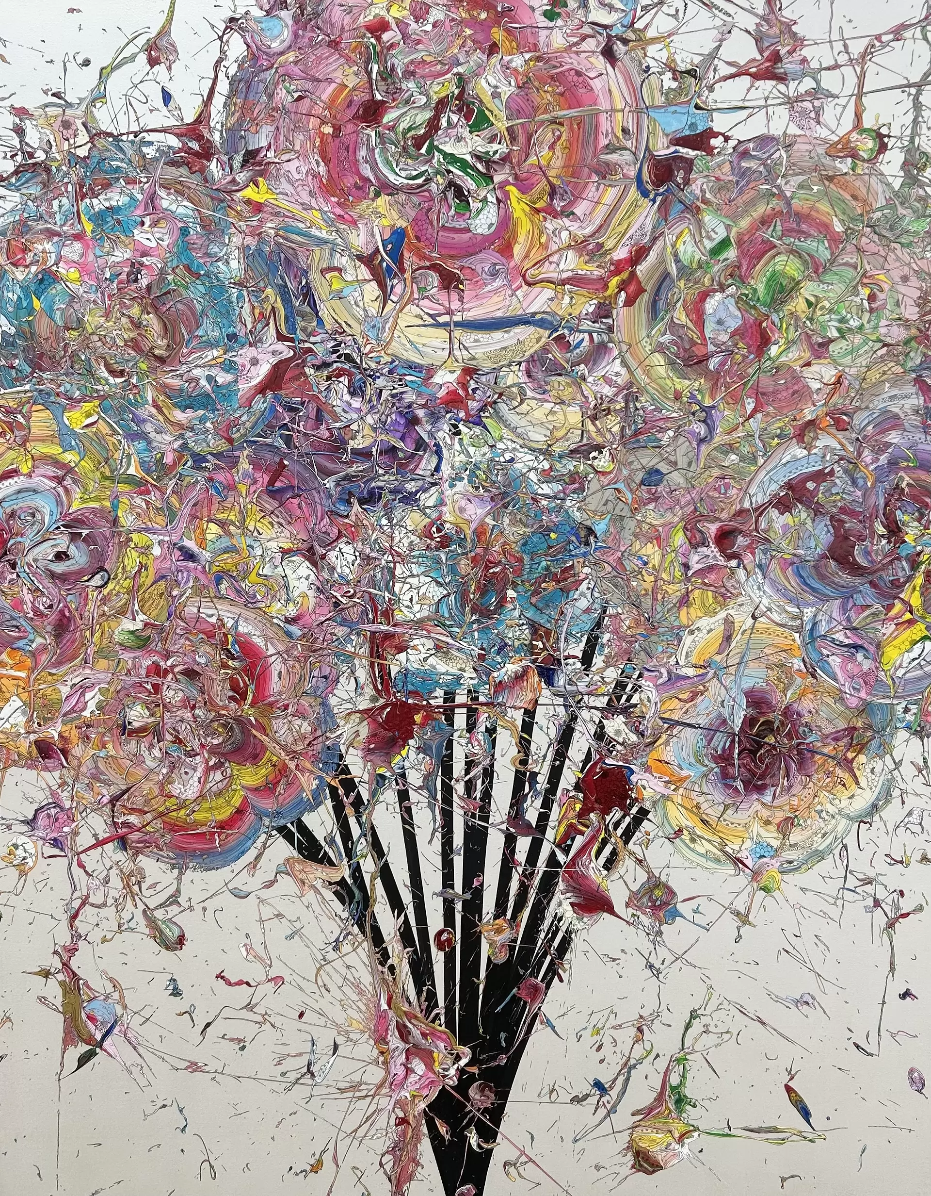 Abstract Bouquet 260126 (Pearl White x Red)