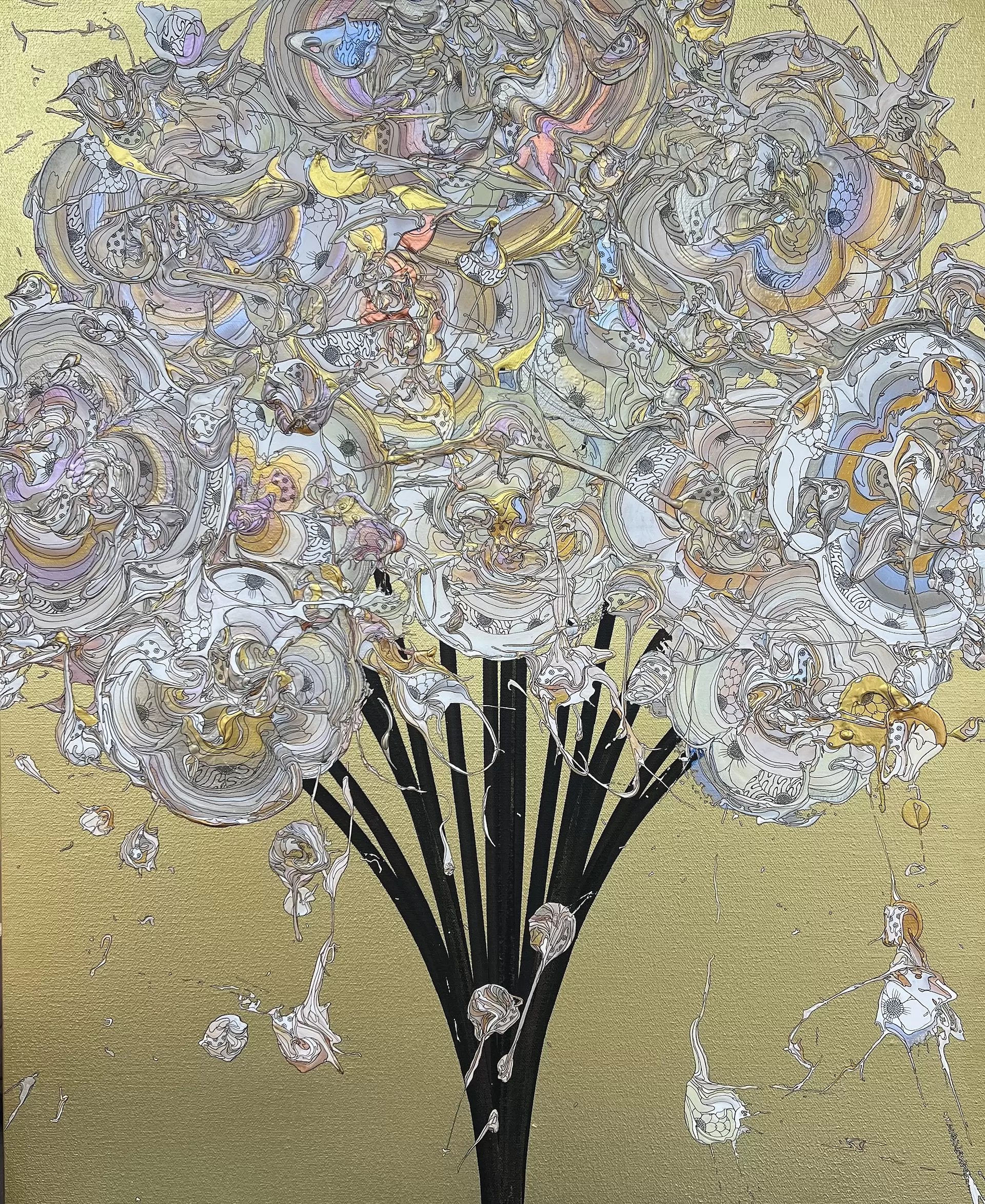 Abstract Bouquet 251108 (Brass Gold x Gold)