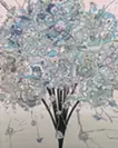 Abstract Bouquet 250205 (Pastel Pink Gradation x Sax Blue)