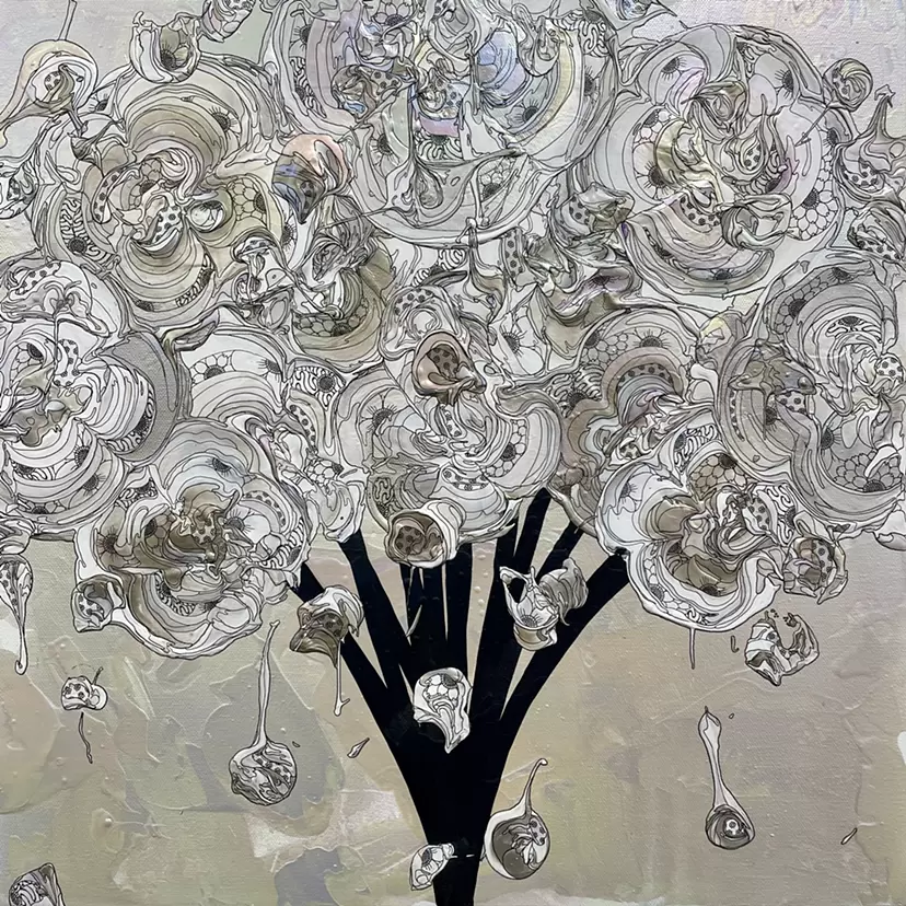 Purchasing Abstract Bouquet 260219 (Aurora x Silver) by Okuda Yuta