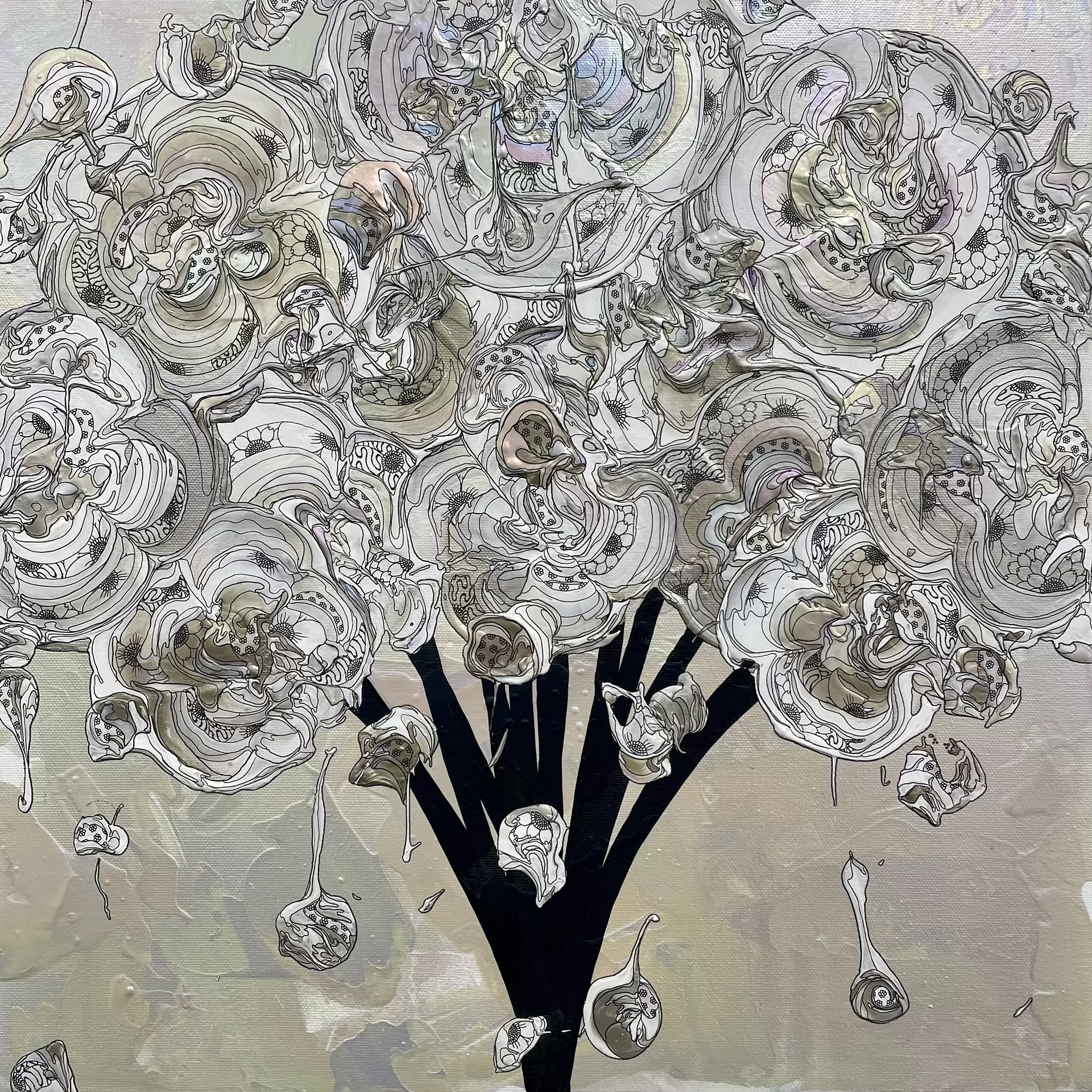 Abstract Bouquet 260219 (Aurora x Silver)