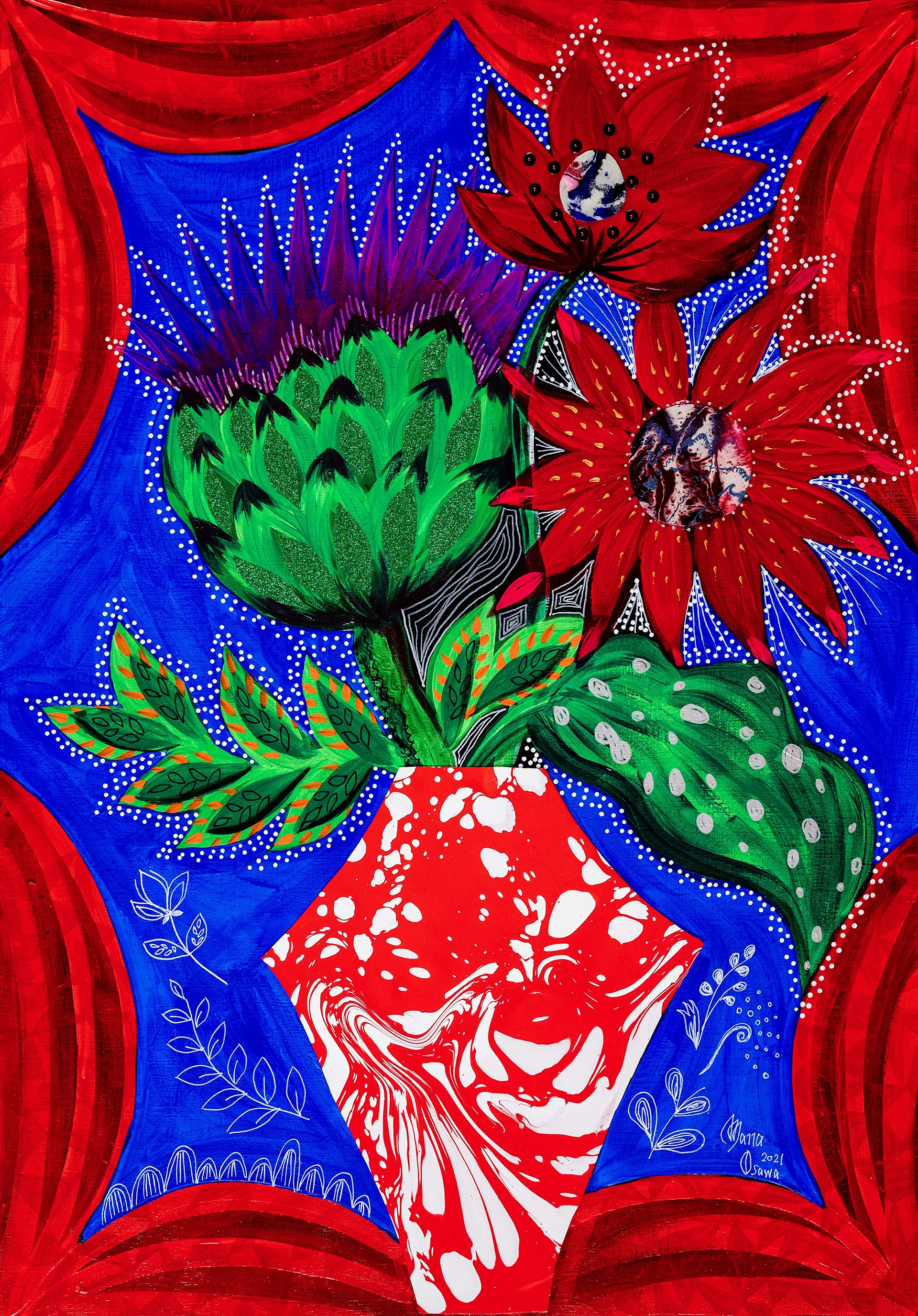 Artichoke with Flower vase 