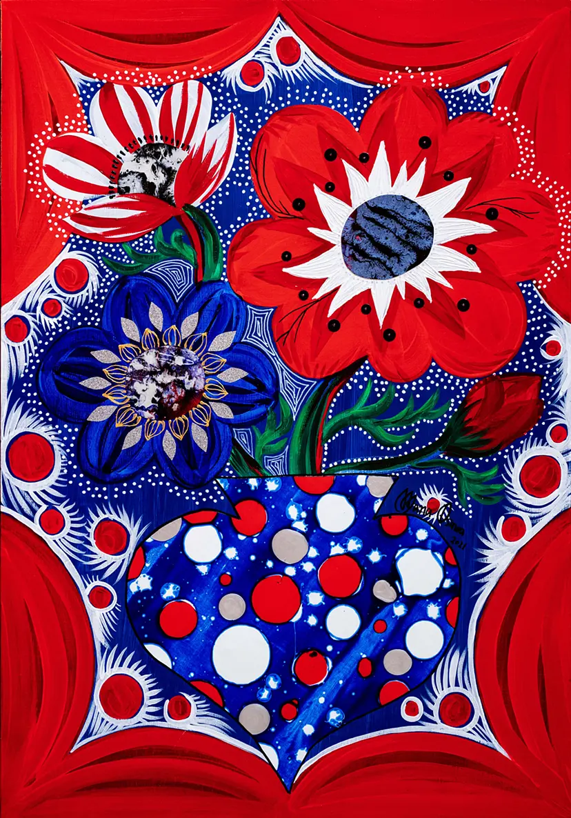 Red Dot Anemone with Flower vase vol.2 by Mana Osawa / 大沢愛