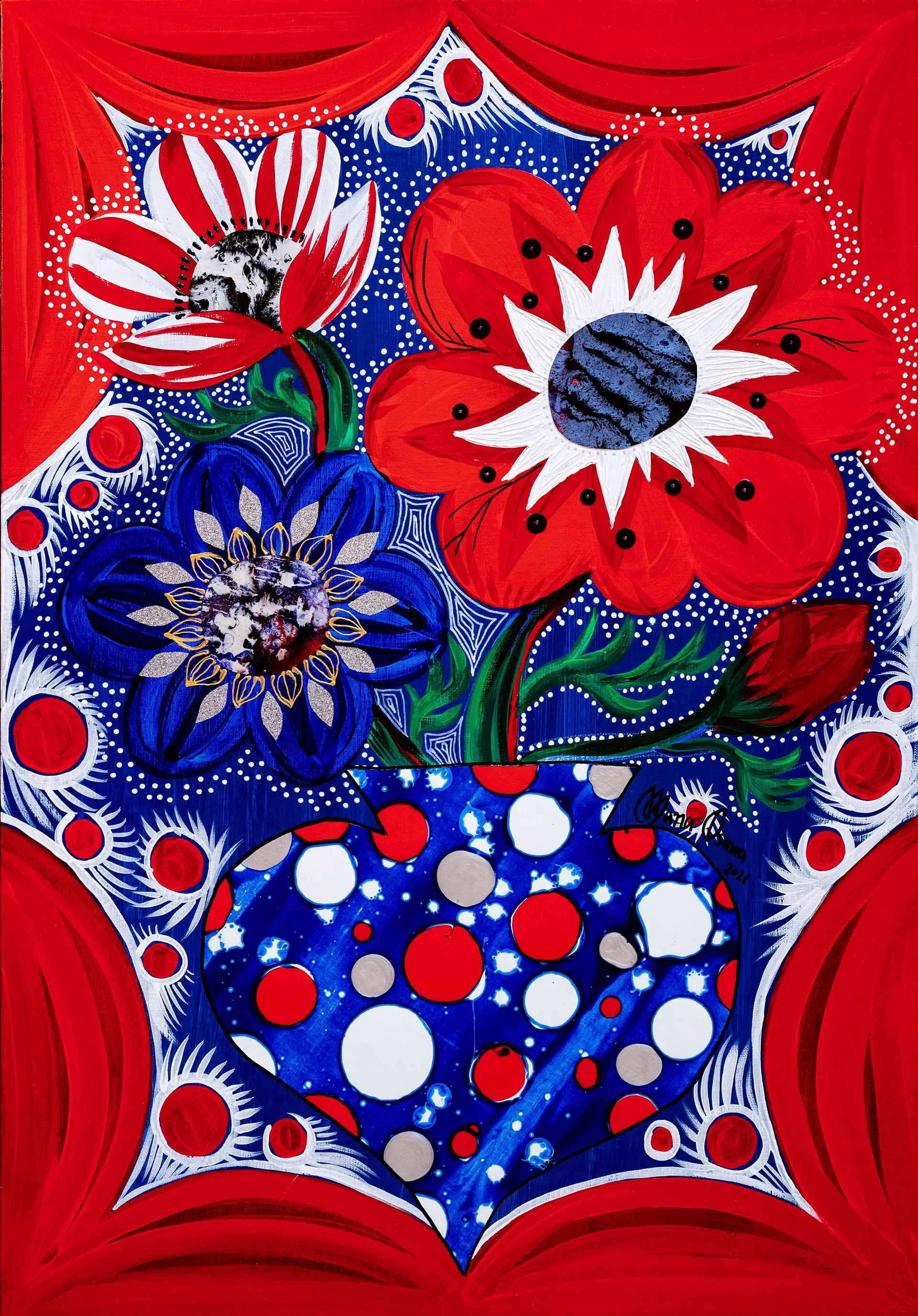 Red Dot Anemone with Flower vase vol.2