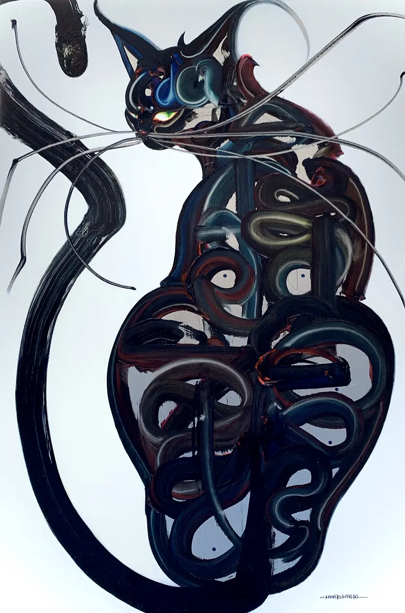 black cat by 木原 千春 | 現代アートの販売・通販 | ArtSticker